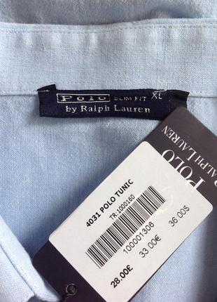 Нова блакитна туніка сорочка 100% льон polo ralph lauren розмір xl7 фото