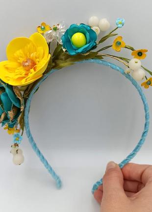 Обруч - віночок "чарівні квіти" ручної роботи