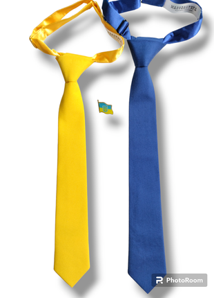 Галстук со значком флага.расклешенный галстук с гербом4 фото