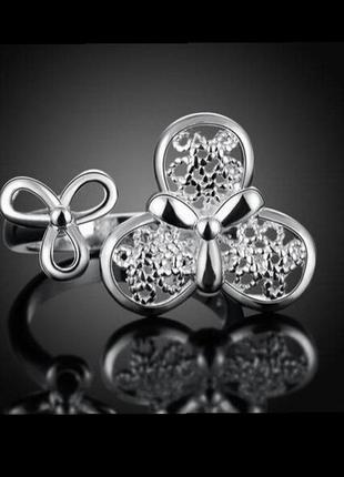 🏵красивое ажурное кольцо в серебре 925 цветок, безразмерное, новое! арт. 9468