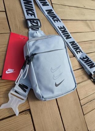 Сумка nike mini bag swoosh, сірий месенджер nike, барсетка найк, сумка через плече nike, nike swoosh7 фото