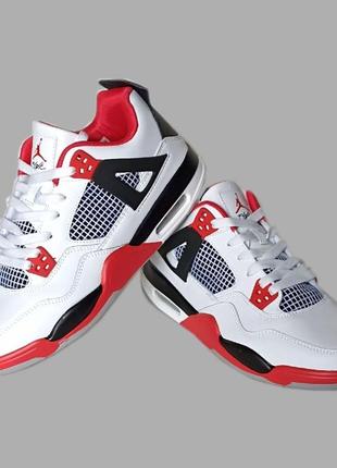 Кроссовки джордан найк  ретро 4 nike air jordan retro 4 кожа, мужские високие найк аир джордан 4