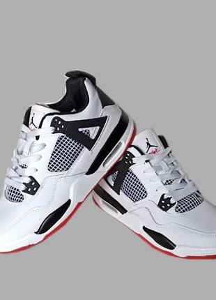 Кроссовки джордан найк  ретро 4 nike air jordan retro 4 кожа, мужские високие найк аир джордан 4