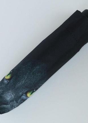 Чорна механічна жіноча парасолька кіт nex арт. 33321-28 фото