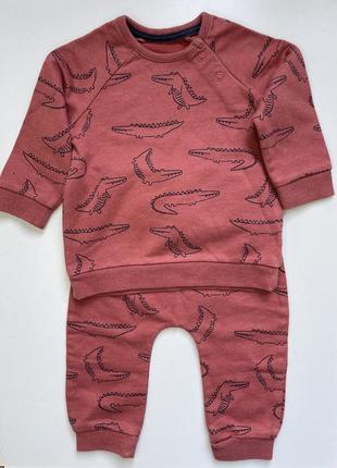 Комплект свитшот и брюки, костюмчик с крокодилами
