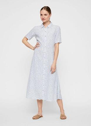 В наличии голубое платье в цветочный принт zara