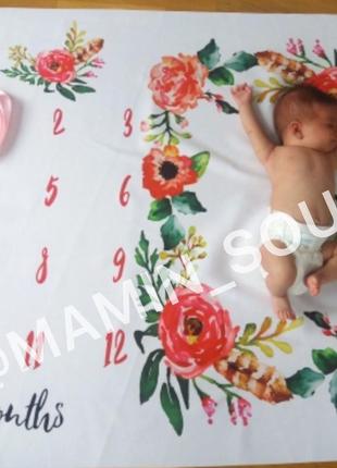 Детские пеленки для новорождённой девочки пеленка  для фотосессий по месяцам полотно для фотосессий5 фото