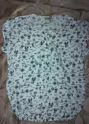 Футболка біла з морською тематикою