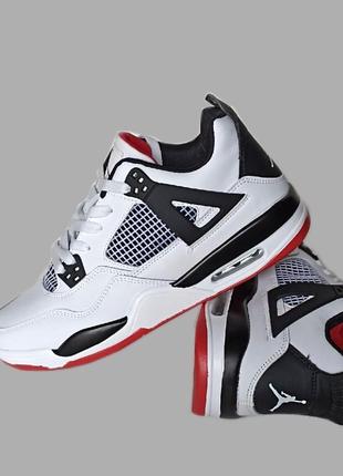 Кросівки джордани найк  ретро 4 nike air jordan retro 4 шкіряні, чоловічі високі аір джордан 4