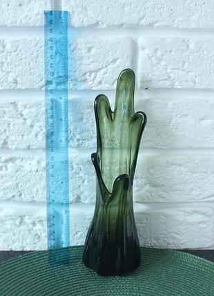 Vintage swung glass small finger vase дуже гарна скляна ваза