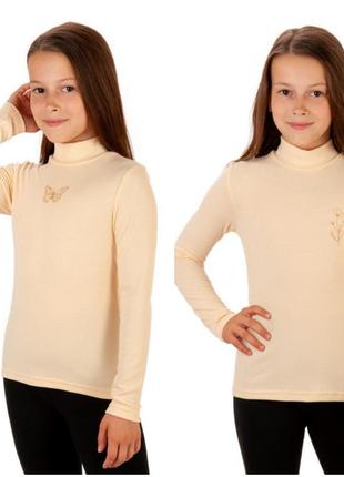 Дитячий гольф рубчик з вишивкою, водолазка рубчік підліткова, светр для дівчинки підлітка5 фото