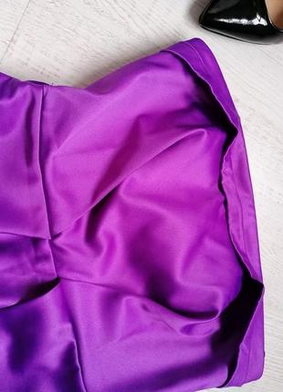 🌹сукню з відкритими плечима в стилі attico 🌹атласну сукню балон бузкового кольору3 фото