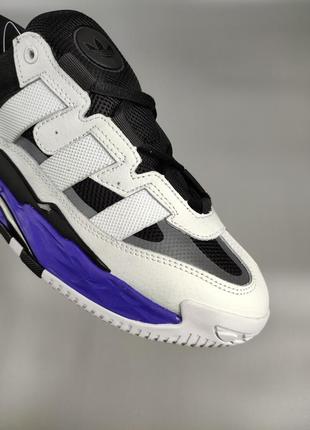 Мужские кроссовки adidas niteball white/black/violet10 фото