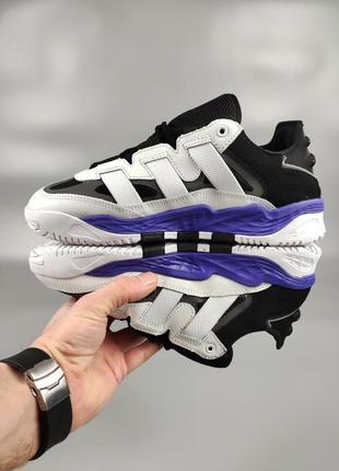 Мужские кроссовки adidas niteball white/black/violet2 фото