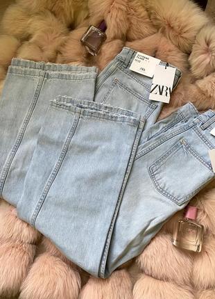 Широкі джинси буткат, джинсові штани для дівчинки, широкие джинсы буткат для девочки зара zara4 фото