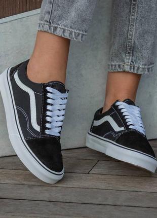 Мужские кеды vans old school black white 40-41-42-43-44-454 фото