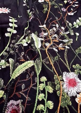 Стильное нарядное цветочное платье миди вышивка chicwish6 фото