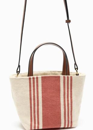 Zara текстильная сумка-шоппер коллекция весна-лето 20234 фото