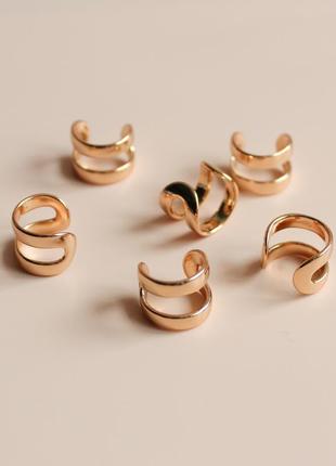 Серьги каффы позолота xuping