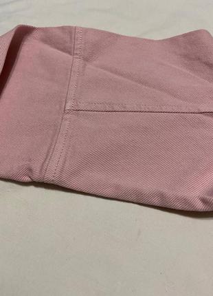 Tally weijl брендова фірмова жіноча джинсовка натуральна котонова хлопкова джинсова сорочка рубашка куртка на замку рожева укорочена коротка5 фото