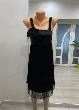 Трендова сукня з бахромою і квіткою3 фото