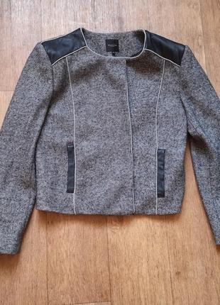 Selected/femme шерстяной пиджак с шкиряными вставками