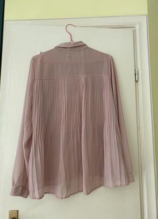 Женская блуза блузка рубашка пышная роза розовая оверсайз легкая yami moda4 фото