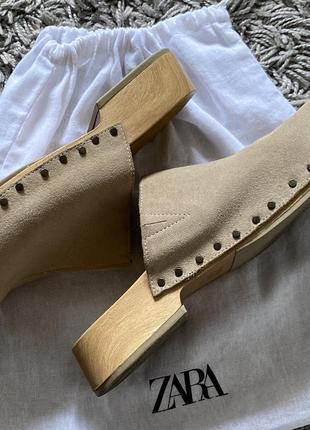 Кожаные сабо zara2 фото