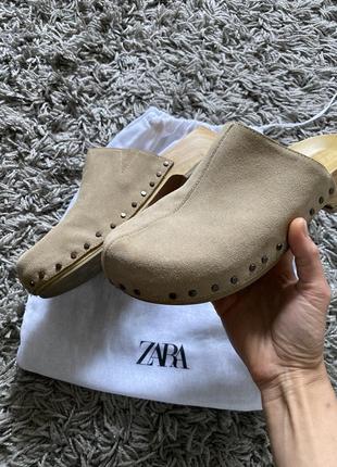 Кожаные сабо zara3 фото