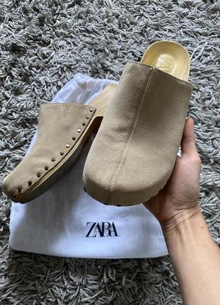 Кожаные сабо zara4 фото