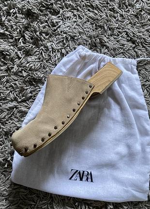 Кожаные сабо zara5 фото