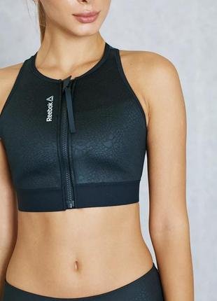 Топ на молнии reebok black cardio zip