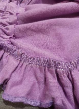 Топ укороченный пижамный на завязках с оборкой лиловый xs plt4 фото