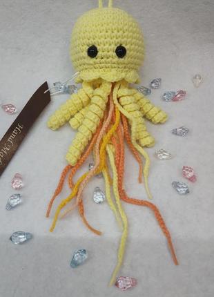 Брелок жёлтая медуза ручной работы ❤️1 фото