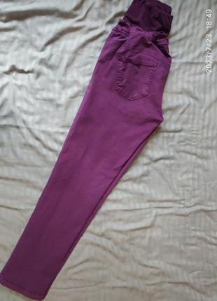 🍀 джинсы для беременных фиолетовые сиреневые.3 фото