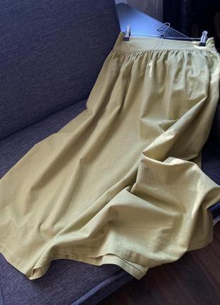 Крутая юбка-миди из натуральной ткани 🦜