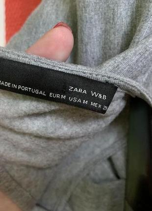 Теплое платье-свитшот с оборками на рукавах zara серое платье /в свободном стиле4 фото