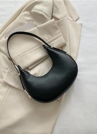 Сумка сумочка багет в руку компактна вечірня стильна модна нова чорна