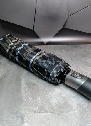 Мужской зонт автомат с системой антиветер