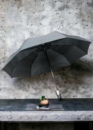 Стильный зонт для мужчин frei regen с карбоновыми спицами и рисунком в клетку