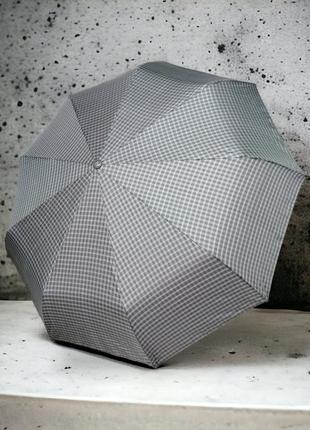 Стильна парасолька для чоловіків frei regen з карбоновими спицями і малюнком в клітинку2 фото
