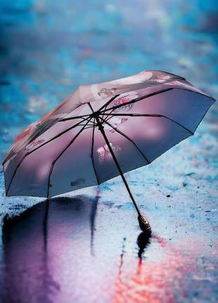 "floral fusion" - женский складной зонт с карбоновыми спицами, автоматическим...