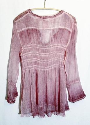 Шелковая блуза рубашка светло-сиреневого цвета9 фото