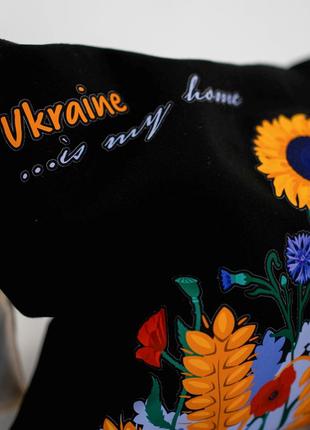 Екосумка, торба, шопер бежевий з ексклюзивним патріотичним авторським принтом - польові квіти, бренд “малюнки”4 фото