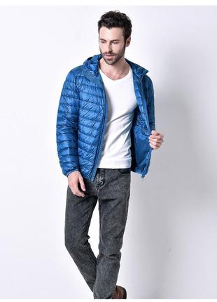 Чоловіча пухова куртка ultra light dovn розмір m-l синя.3 фото