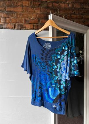 Desigual women's blue top t-shirt женский топ, футболка1 фото
