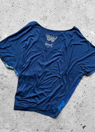 Desigual women's blue top t-shirt женский топ, футболка7 фото