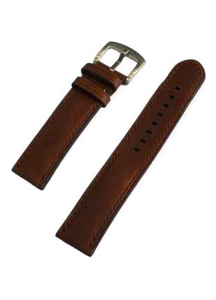 Кожаный ремешок для мужских наручных часов коричневый3 фото