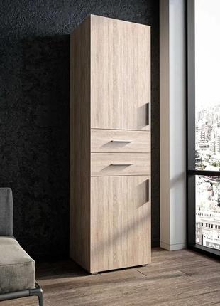 Пенал шкаф в спальню с выдвижными ящиками