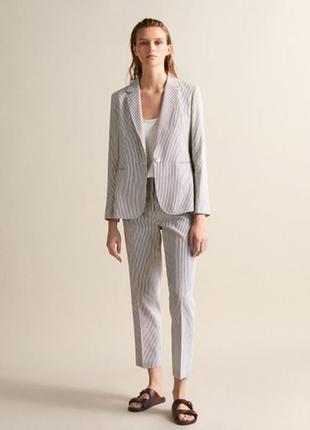 Нові брюки класичного фасону massimo dutti в смужку, розмір 52, eur 44